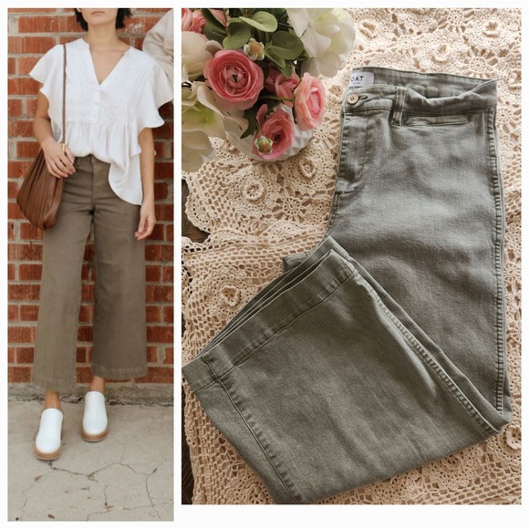 OAT light green Wide Leg Crop size 32 - Picture 1 of 13